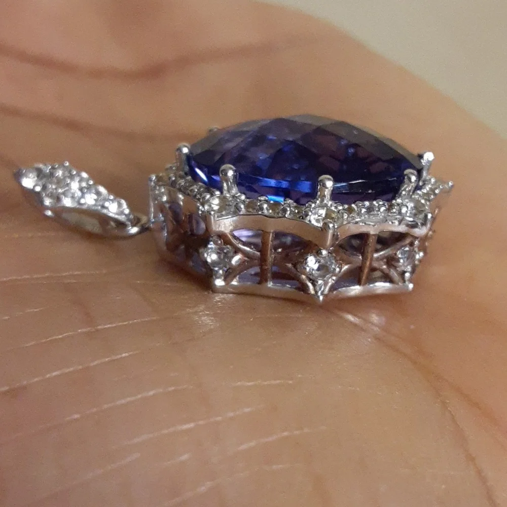 925 Genuine Color Change Fluorite and White Topaz.  FIRM. - Picture 7 of 14